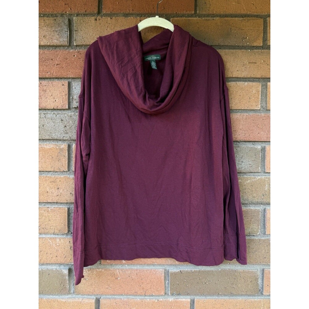 Lauren Ralph Lauren Cowl Neck Sweater Lightweight Stretchy‎ | Maroon | Size XL
